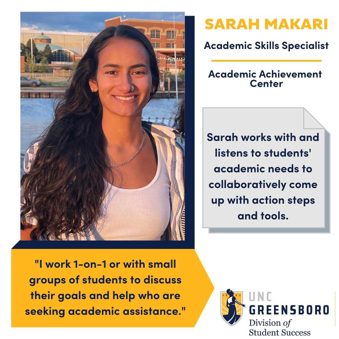 The Graduate Assistants for the @aac_uncg help students develop confidence and discover new strategies for those seeking academic assistance.