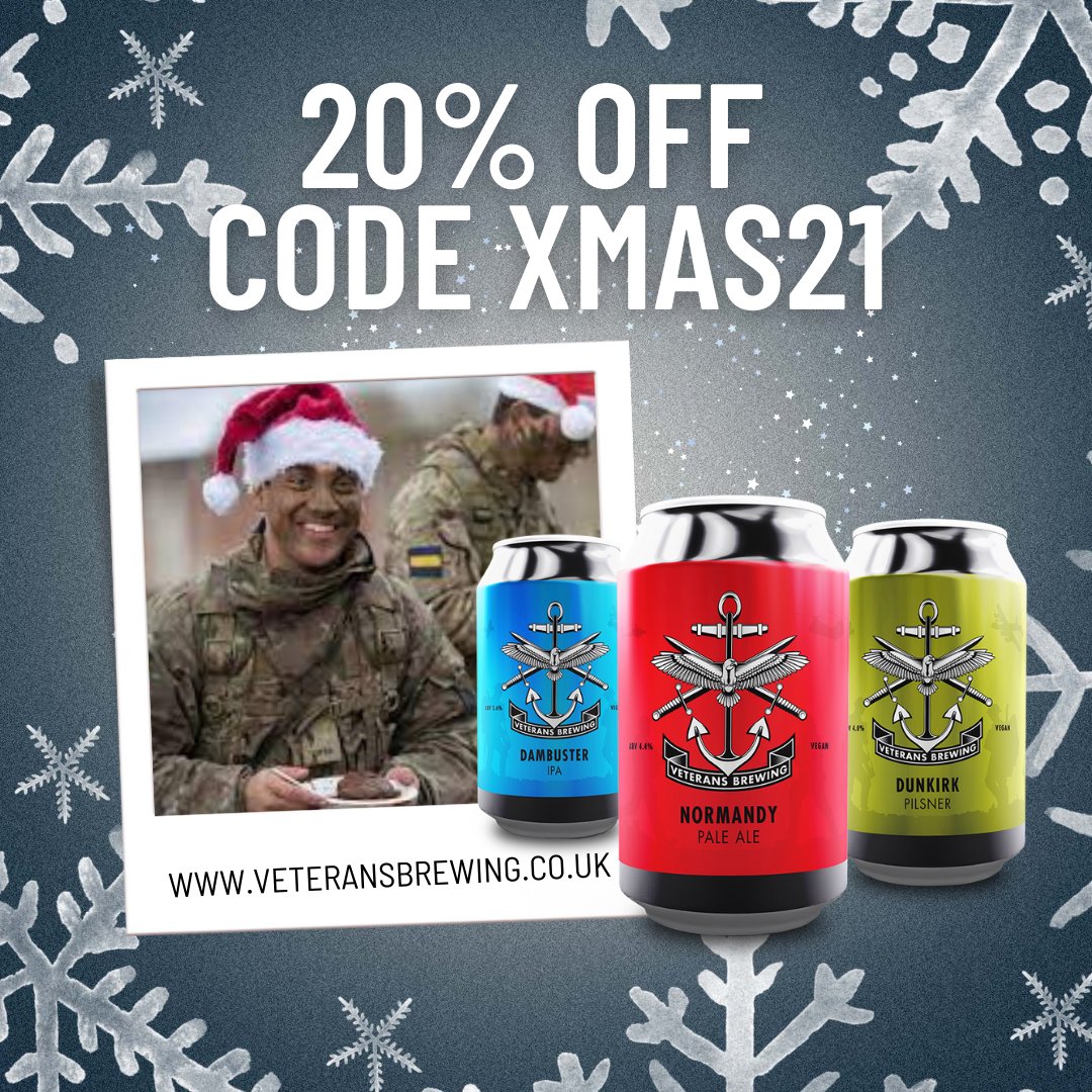 It's that time of year to enjoy a cold one with friends and loved ones. Even better, we now offer variety packs!!! 

Now, we wouldn't be in the Xmas spirit if there wasn't a discount. 

Order now - veteransbrewing.co.uk
Enjoy! 
#veterans #drinkresponsibly #veteransbrewing