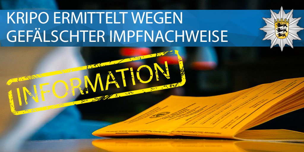 PolizeiAalen's tweet photo. #Kripo ermittelt wegen gefälschter #Impfnachweise
Im Landkreis #SchwäbischHall kam es deshalb zu #Hausdurchsuchungen. Die #Polizei #Aalen informiert: Die #Herstellung, der #Handel &amp; der #Gebrauch von gefälschten Impfnachweisen sind #Straftaten‼️PM👉🏻  https://t.co/RHuHv9zLTt https://t.co/WEbwaPpl1F