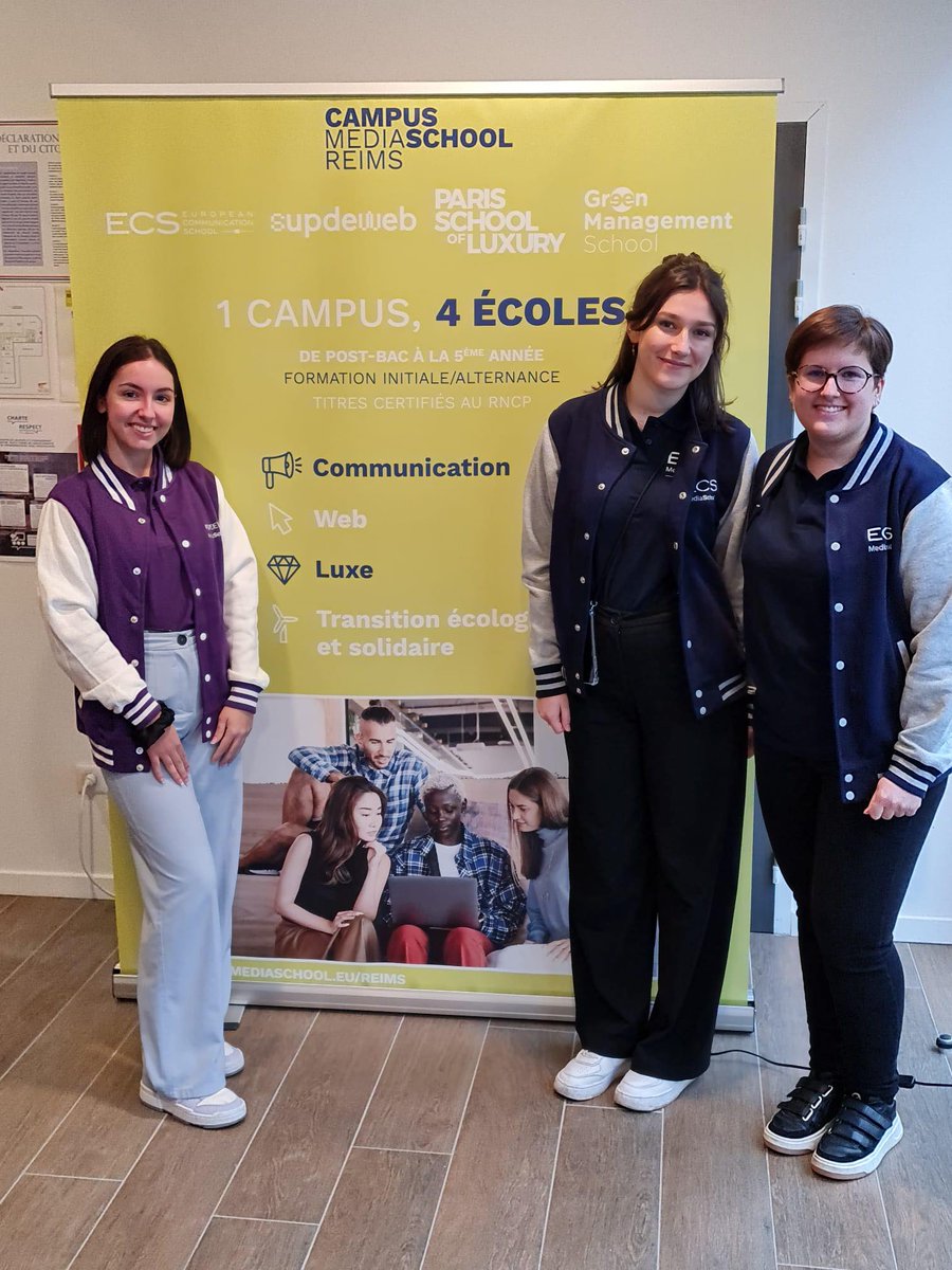 MS_Reims's tweet image. Venez retrouver nos étudiants demain lors de notre journée portes ouvertes ! Ils vous renseigneront sur nos formations en communication et digital. 
Deux RDV possibles : 10h ou 14h. 
On a hâte de vous accueillir 👐