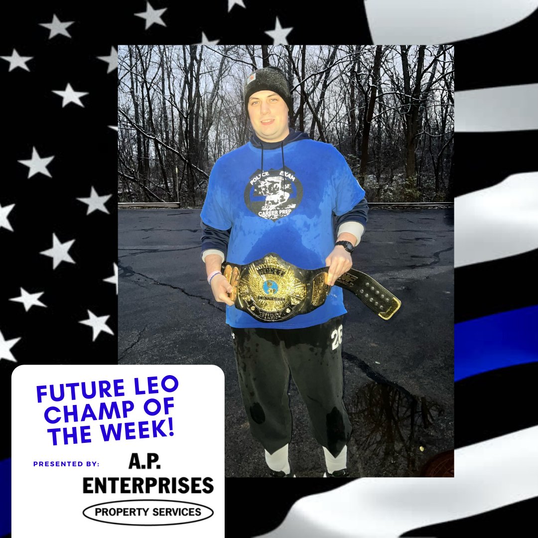 Police_Prep's tweet photo. Thank you to Sean Fico  &amp; A.P. Enterprises Property Services for continuing to support law enforcement by sponsoring our Future LEO Champ of the Week! This week’s champ is class Zack!  #newguardians #mentoringmatters #policeprep #policeprep #futureLEOs https://t.co/UqTwulXLDT