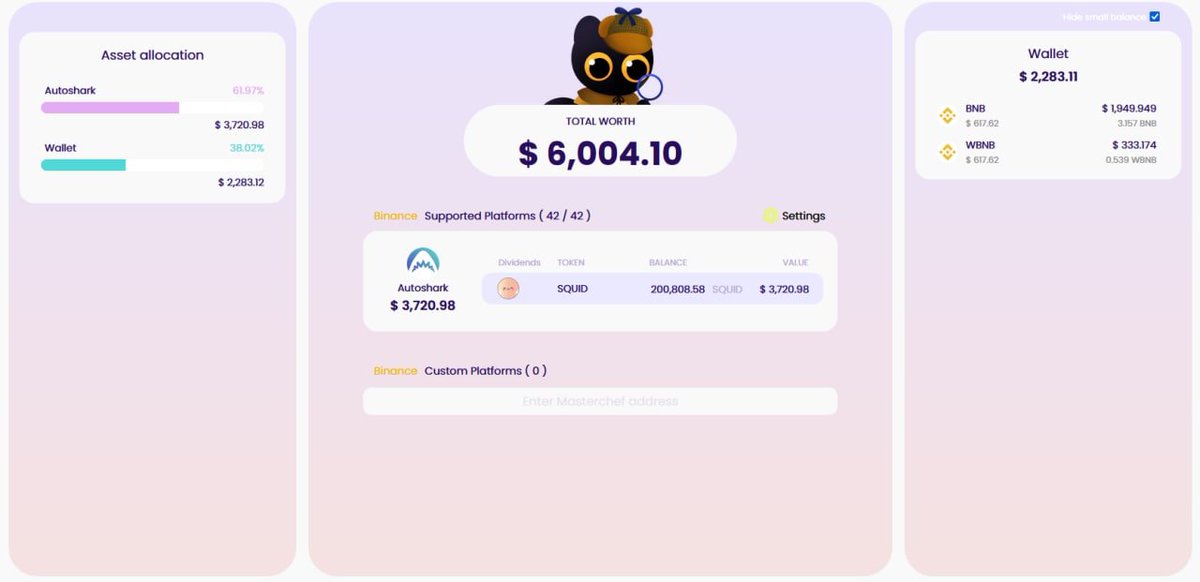 Dear friends, the kind project team of <a href="/meowswap/">Team Cloud (Meow Swap,Meow Board)</a> has integrated us in their DeFi tracker to help you manage your assets better. Have a look! mwboard.com