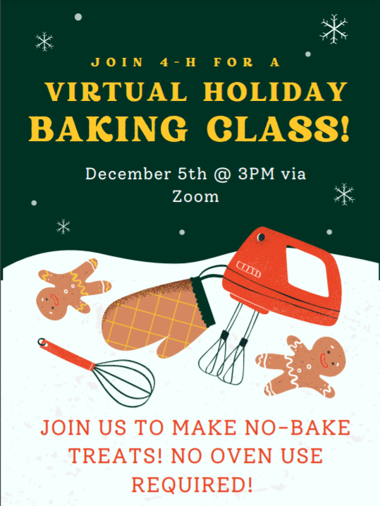 RamseyCounty4H's tweet photo. There is still time to register for the Virtual Holiday Baking Class this weekend! We will make festive chocolate and marshmallow treats.  All ages welcome!
Register here: https://t.co/OF92llLTOD.  We can’t wait to make Sweet Treats with you! https://t.co/YInezLfLaH