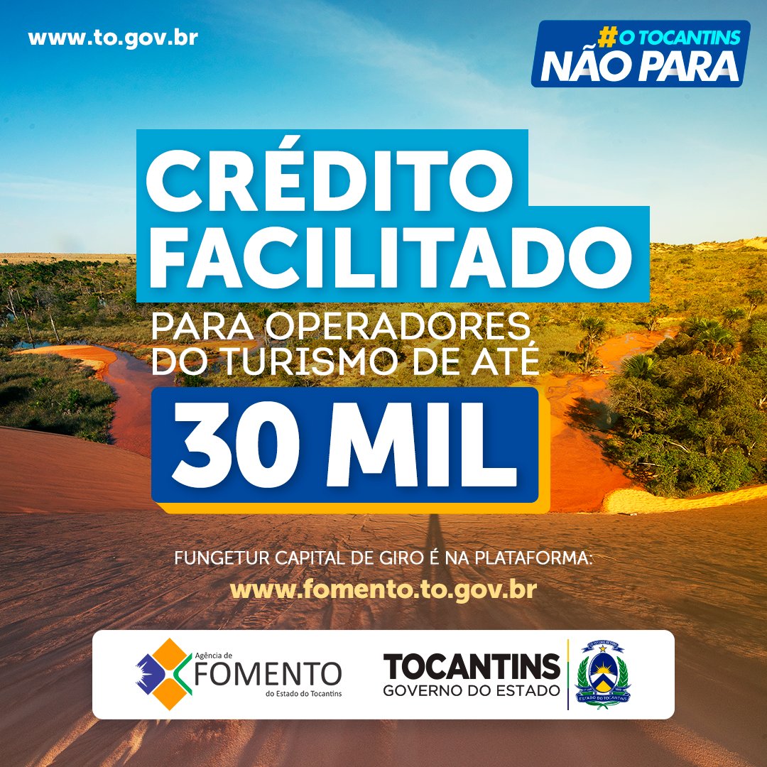 governoTO's tweet photo. É operador do turismo? ✅💰Aproveita essa linha de crédito #Fungetur de até R$ 30 mil que a #FomentoTocantins está oferecendo na plataforma 👉https://t.co/2NEpspD0rx 💻.
SAIBA MAIS: https://t.co/EqKwKk6A79 🔗 https://t.co/9gTI29q7AL