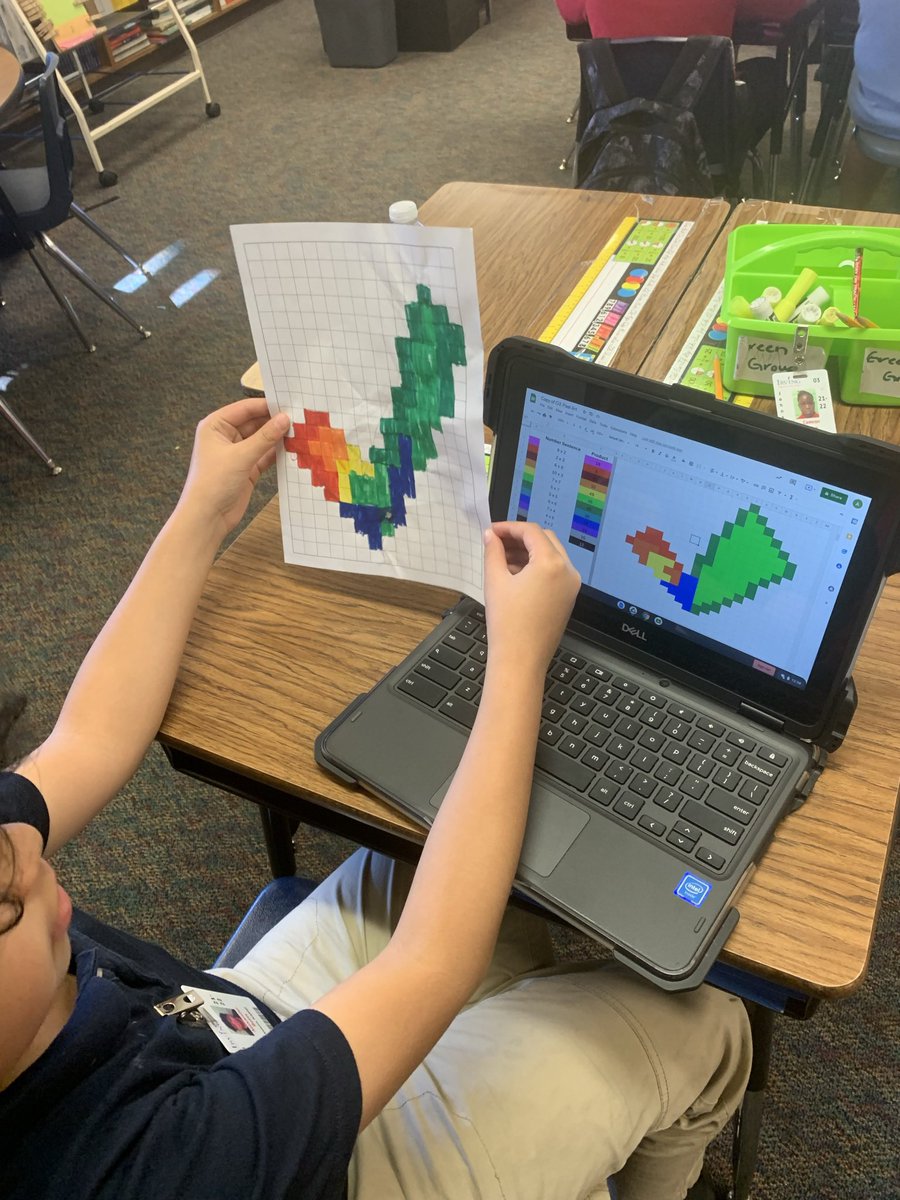 Enrichment_IISD's tweet photo. Shout out to classes at ASJ who piloted our digital pixel art lesson using google sheets! They created a symbol to represent a story element and digitalized their symbol. Great job @ASJohnston1 @ms_nelson3rd @KatelynOlive2 @sdlong90 https://t.co/aJuTWGf5KM