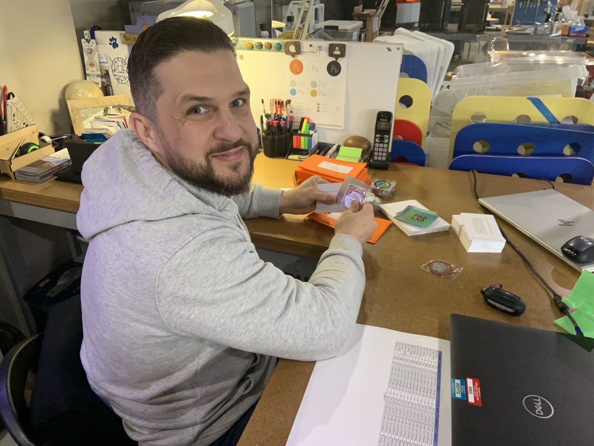 Brian is packing up the challenge coins and headed to the post office. We raised over $1,000 on Giving Tuesday! Thank you to everyone who contributed. But it's not too late if you would like to order your challenge coins, visit fablabtulsa.app.neoncrm.com/np/clients/fab…