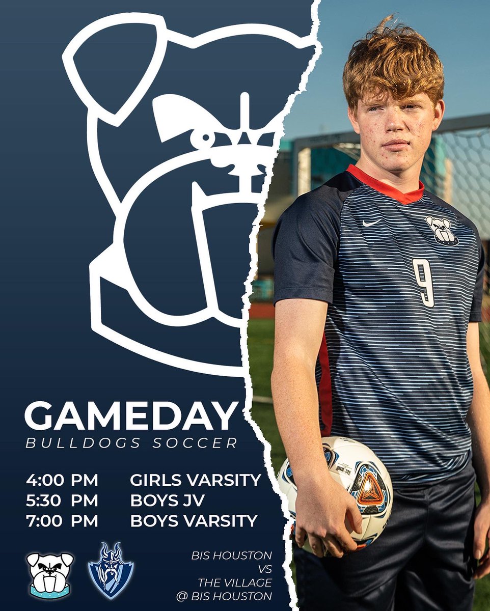 BISH_Bulldogs's tweet image. ⚽️GAMEDAY⚽️
Bulldogs 🆚 Vikings
📅 Friday, Dec 3, 2021
⏰ 4pm Girls Varsity
⏰ 5:30pm Boys JV
⏰ 7pm Boys Varsity
📍 @bish.houston
@nordangliaeducation @villagevikings @villageteams #GoBulldogs