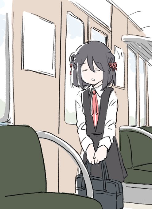 「女の子 電車内」のTwitter画像/イラスト(新着)｜5ページ目