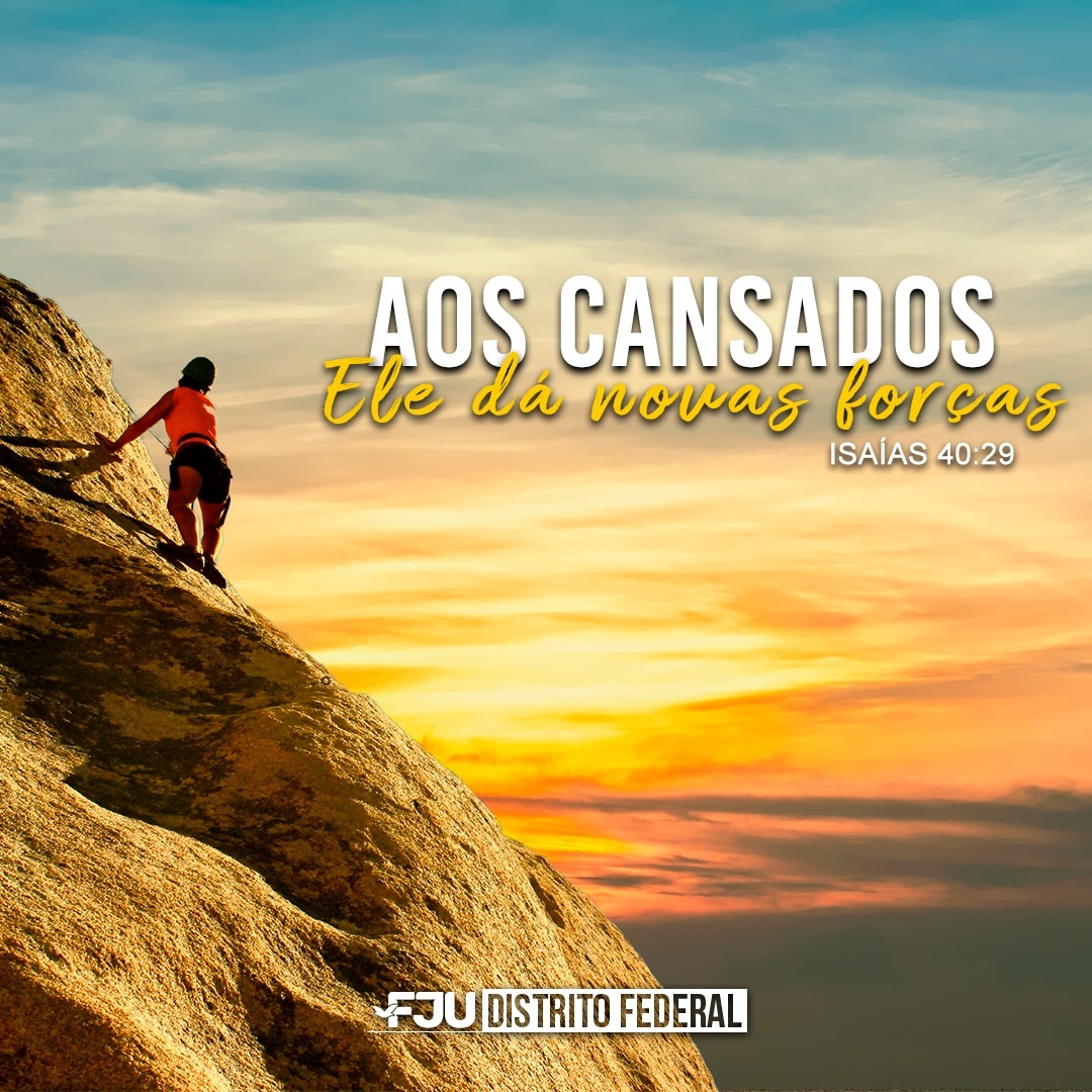 fjudfoficial's tweet photo. Até os jovens se cansam diante das dificuldades, mas os que confiam no caráter de Deus não se deixam abater! 🤩🙌🏼
#Fju
#FjuDf
#VemPraFju https://t.co/184ypl5OD4