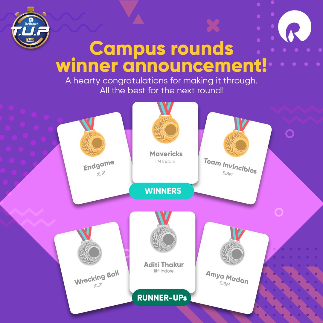 RILCampus's tweet photo. The inaugration of the Campus rounds was an exciting one as the top teams went head to head presenting their pitch to our jury!
Congratulations to the Winners!
#TUP #TheUltimatePitch #TUP7 #BeTheNow #RelianceTUP #TUPSeventhEdition #PitchLife #ideagenerator https://t.co/dhToJMknaJ