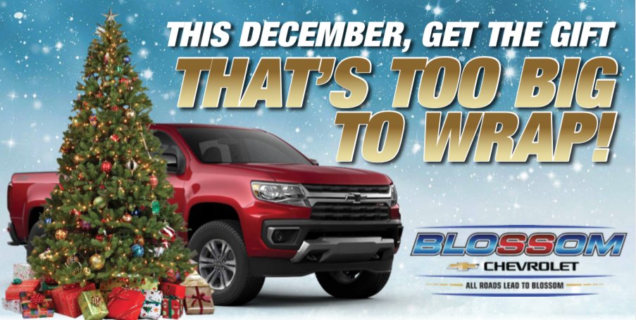 #HolidayDeals Our Biggest Discounts Are Going on for our End of The Year Sale!   Come to Blossom and Get the Gift That's Too Big To Wrap.
👉See Our Specials Here: 
blossomchevrolet.com/all-inventory/

📲  Call us at 317-357-1121 if you're ready for a deal!