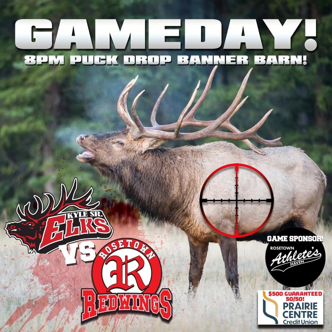 RRedwings's tweet photo. Your #WINGS will be hunting for their 3rd W in a row when they host the @KyleElks TONIGHT, 8PM at the #bannerbarn! Game sponsor Athlete's Haven &amp; a guaranteed $500 50/50 courtesy of PCCU in Rosetown! No better way to spend a Friday night! #GOWINGSGO #GoalsForGaspers #herewecome https://t.co/wxh6s0qJlb