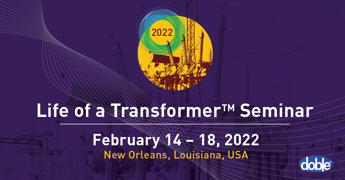 Doble’s Life of a Transformer Seminar is your gateway to essential training in transformer life-cycle management, transformer design &amp; manufacturing, factory acceptance testing, field testing and the latest technologies.

Register Early &amp; Save: 
ow.ly/93Ki50H30MP