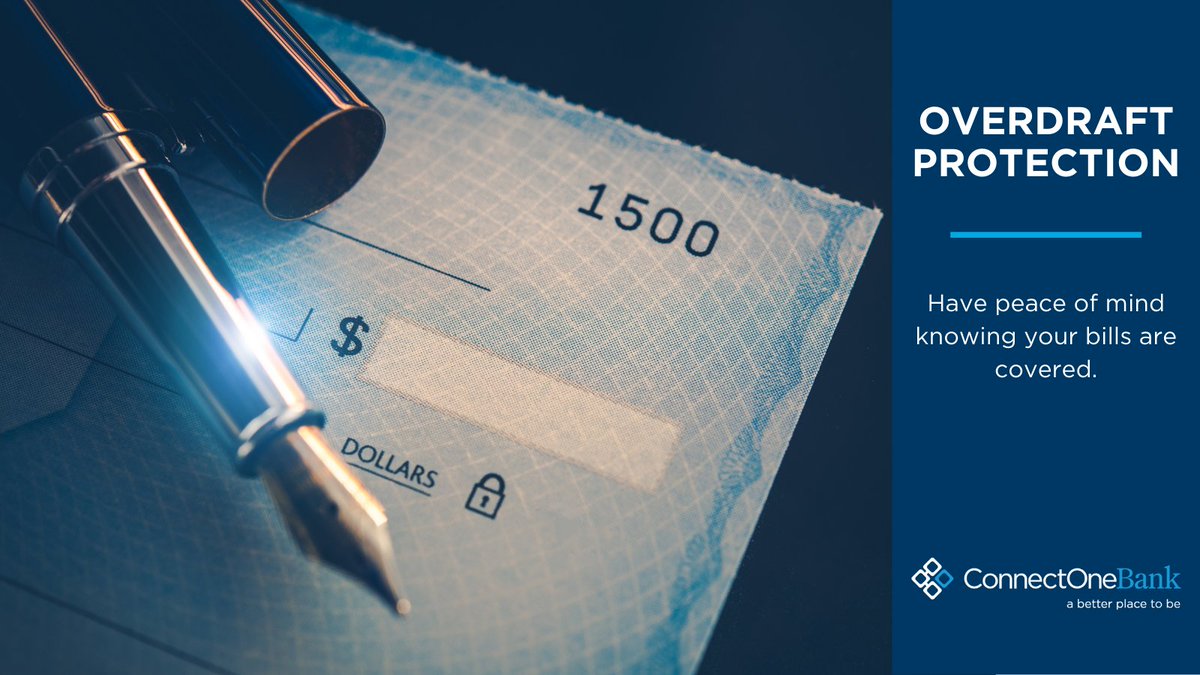 ConnectOneBank's tweet image. Checking account overdrafts can happen to the best of us. Luckily, we offer you the tools you need to manage your finances! Avoid overdraft penalties by applying for #OverdraftProtection with ConnectOne. Learn more at ConnectOneBank.com/Overdraft.