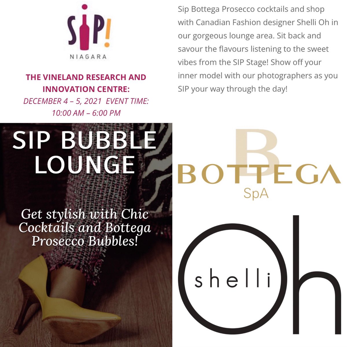 join us this weekend at <a href="/sipniagara/">Sipniagara</a> in the <a href="/BottegaProsecco/">Bottega Prosecco</a> #bubblelounge for a special opportunity to shop! december 4th and 5th from 10am - 6pm only!

#luxuryfashion #madeincanada #torontofashion #highendfashion #luxurystyle #torontodesigner #couture #wearcanadaproud