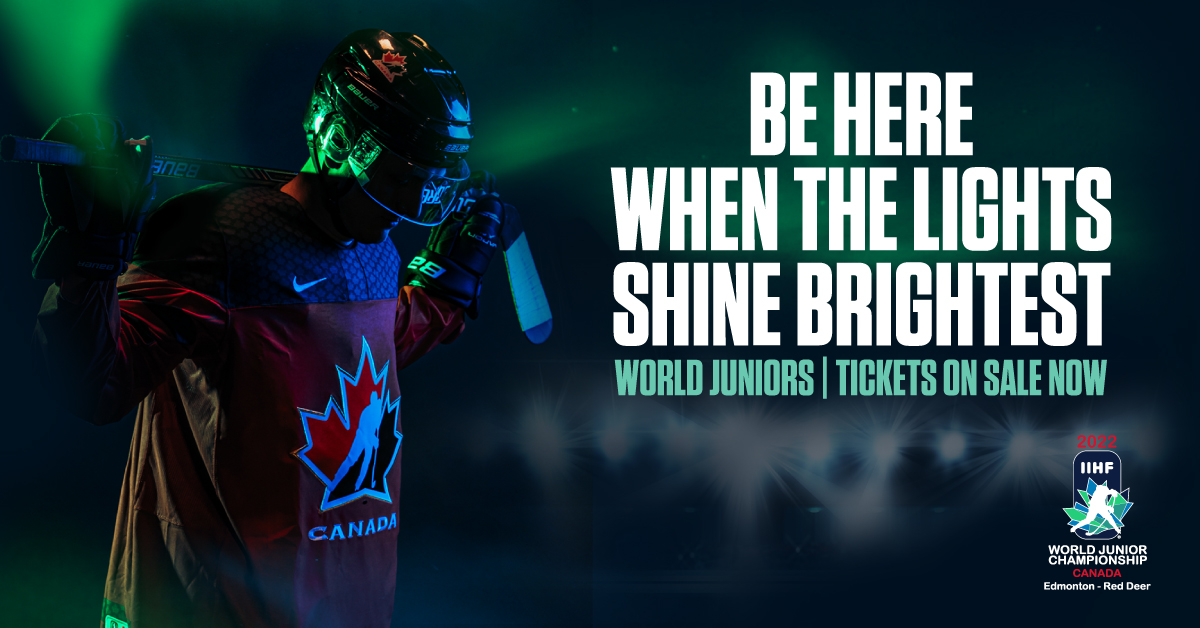 HockeyCanada's tweet photo. It’s a Canadian holiday hockey tradition. 🎁🏒

A limited number of ticket packages for the @WorldJuniors in Edmonton and Red Deer are on sale now! 🎟️

Get yours at https://t.co/s8hWK20gSO. 

#WorldJuniors | #OurGameIsBack https://t.co/JcpHds4ugL