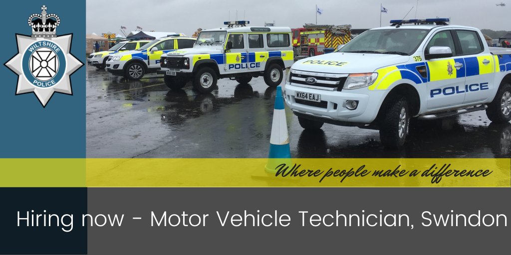 wiltshirepolice's tweet photo. Our Swindon Fleet Workshop is looking for an experienced Motor Vehicle Technician. Full time, permanent opportunity for someone skilled in servicing and repairs of vehicles and light plant.  Deadline Thursday 9 December. £25,560 to £26,685 Apply here ⏬
https://t.co/g4GxzkgFRq https://t.co/2CxRgcXM8M