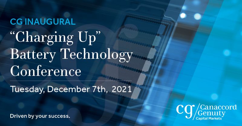 $GMG will be presenting at the upcoming @CanaccorGenuity "Charging Up" Battery Technology Conference on Tuesday, December 7th.

Please reach out to your Canaccord Genuity representative for additional details.

#graphene #aluminium #ion #battery #conference
