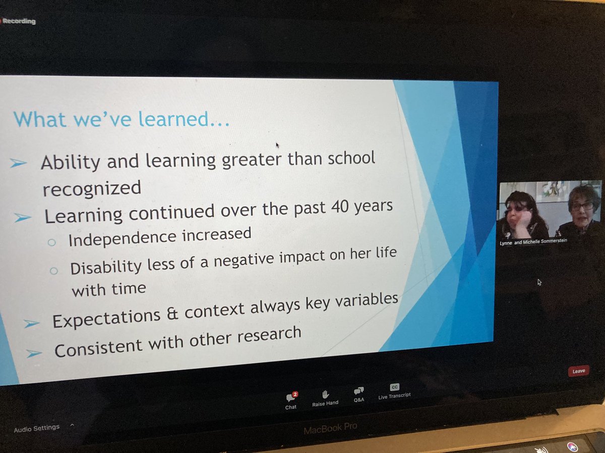 Attending ‘Outcomes of Inclusive Education 30 Years later: What have we learned? By Kristin Burnette, Diane Ryndak, and Lynnne Sommerstein ⁦<a href="/TASHtweet/">TASH</a>⁩