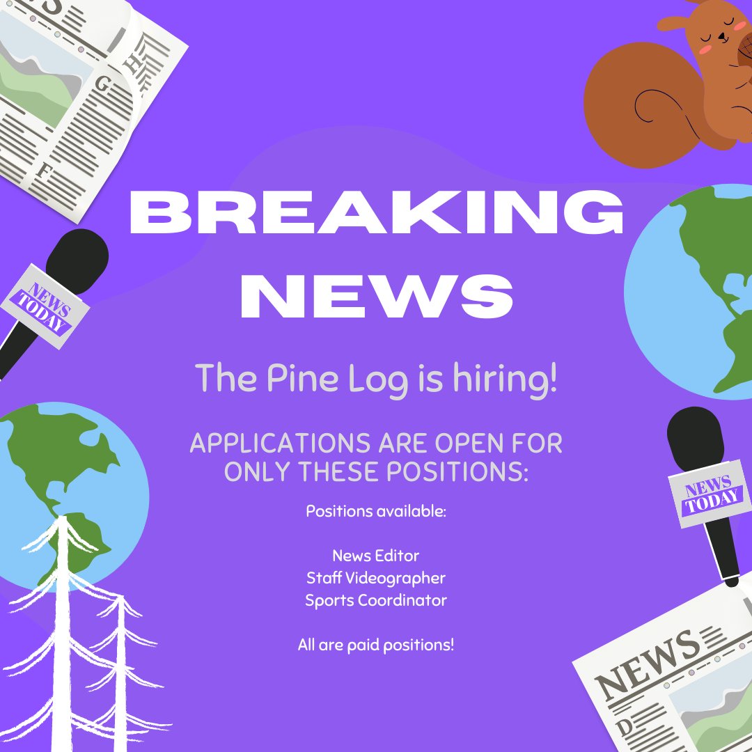 Extended deadline for these positions ONLY:

Sports Coordinator
News Editor
Staff Videographer