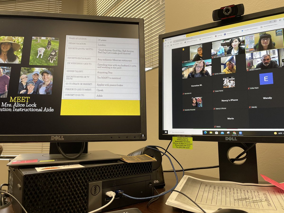 Today our parents and family have the honor of meeting one of our incredible intervention aides Mrs. Alice Lock who has been a member of the Loudon family for 14 years. Mrs. Locke is a Loudon ROCKSTAR 🤩 #GoLeopards #PBVUSD