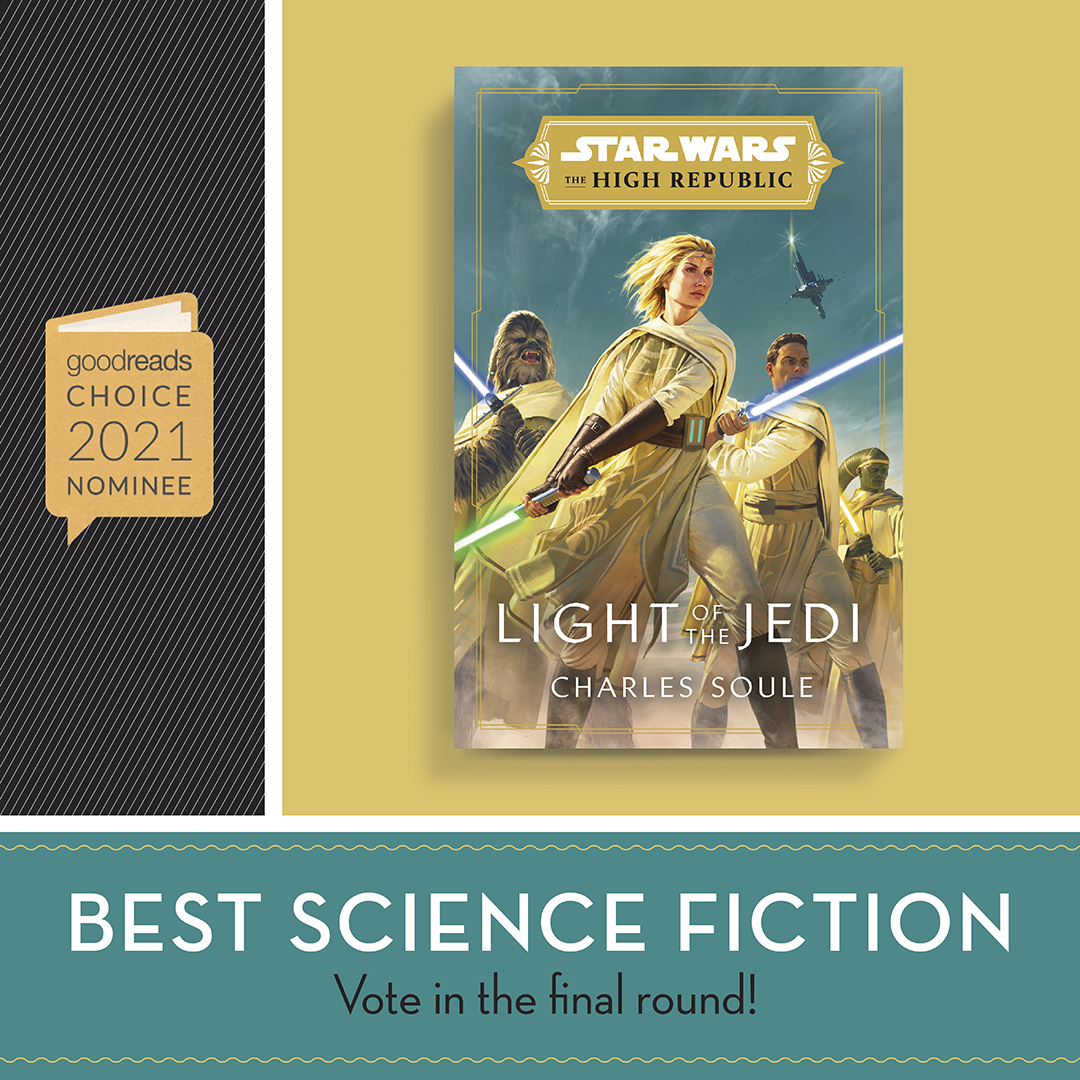 CharlesSoule's tweet photo. LIGHT OF THE JEDI is in the finals as a best Sci-Fi book of 2021 at Goodreads! If you liked it, vote! It’s open to all, and ends 12/5.
If you do you’ll, uh, save the Jedi! Yeah, that’s it. They’re in big trouble, but you can save them! Be a hero!
https://t.co/bzx3aJUsNE https://t.co/Y8WZmBHI2y