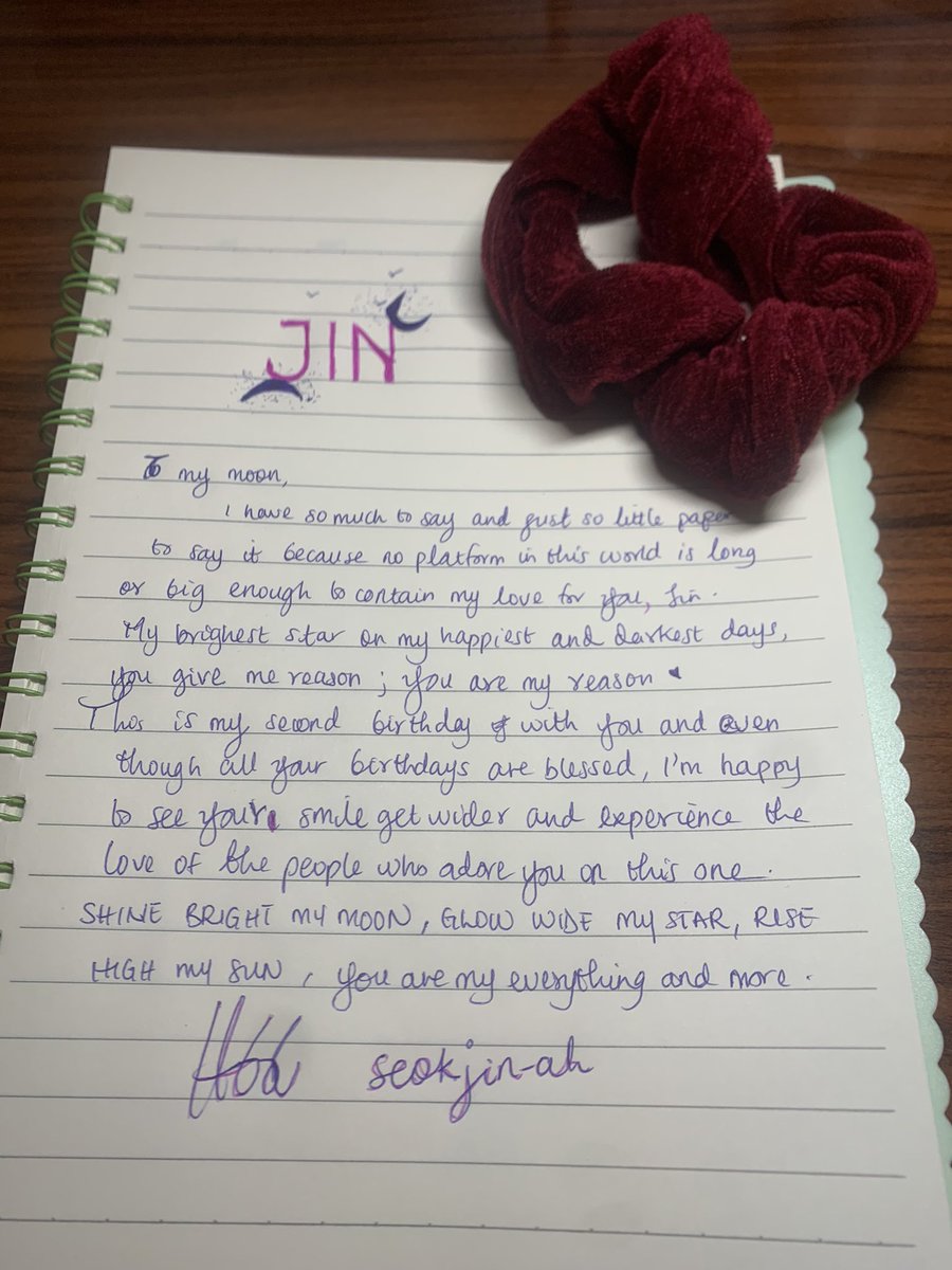 Just the tiniest fraction of what I feel for you my love, @BTS_twt 🥺

#LettersForJin
