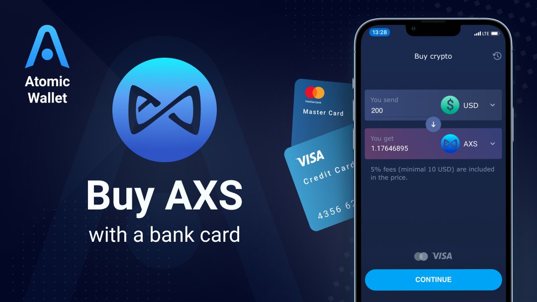 RT AtomicWallet: Now you can buy $AXS, the native token of @AxieInfinity, the most popular #NFT game, with VISA/MC or SEPA directly in Atomic and get cashback for it!⚡️  Don't miss out! 👉 [atomicwallet.io] [twitter.com] [pbs.twimg.com]