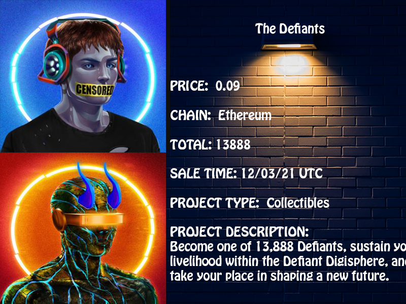 NFTMasterV's tweet photo. ------------The Defiants--------------
Web:        https://t.co/piiWeSmaYe
Discord :  https://t.co/UK40arNGI7
Twitter:    https://t.co/g6rqeYR13d https://t.co/f5LACOakP9