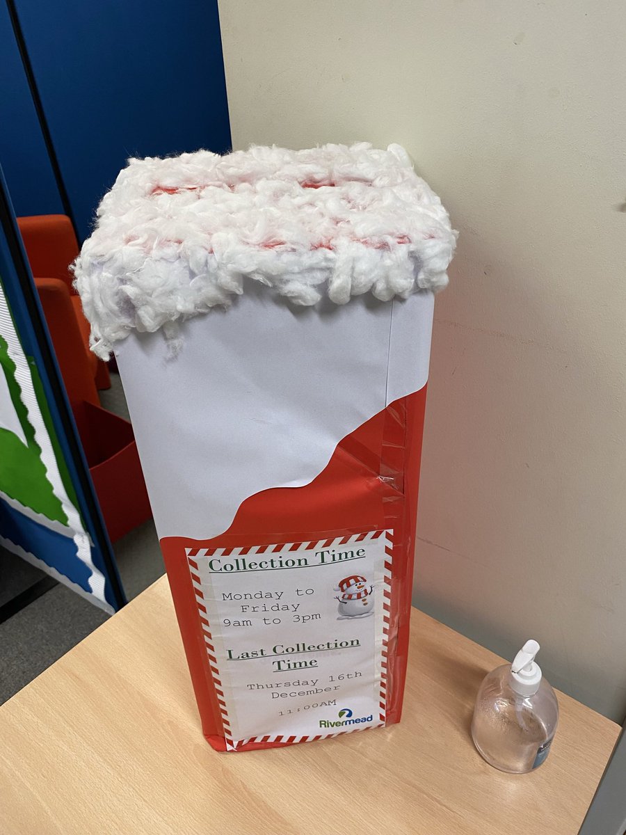 PartnershipRM's tweet photo. Our Christmas card post box is now in place ready to receive all those lovely tidings of joy wishes #PR #PRplus @RivermeadSchool @RivermeadCEO @RITSCHIMPROVE @RIT_TandL https://t.co/uz22i2PyJI