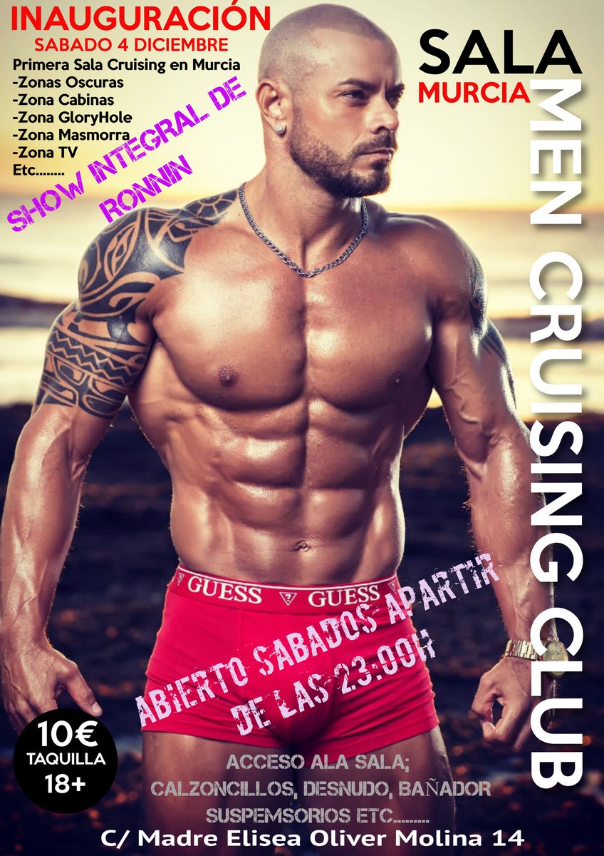MenCruisingClub's tweet photo. INAUGURACIÓN 
Sabado 4 de Diciembre 23h la primera sala y lugar de encuentros en Murcia donde la discreción y morbo estarán asegurados. #MenCruisingClub 
Disfruta de la zona oscura y dejate llevar
#ZonaGloryhole
#ZonaCabinas
#ZonaMazmorra
#ZonaOscura
Etc.
Entrada 10€ /Taquilla💦 https://t.co/85r64RB9iy