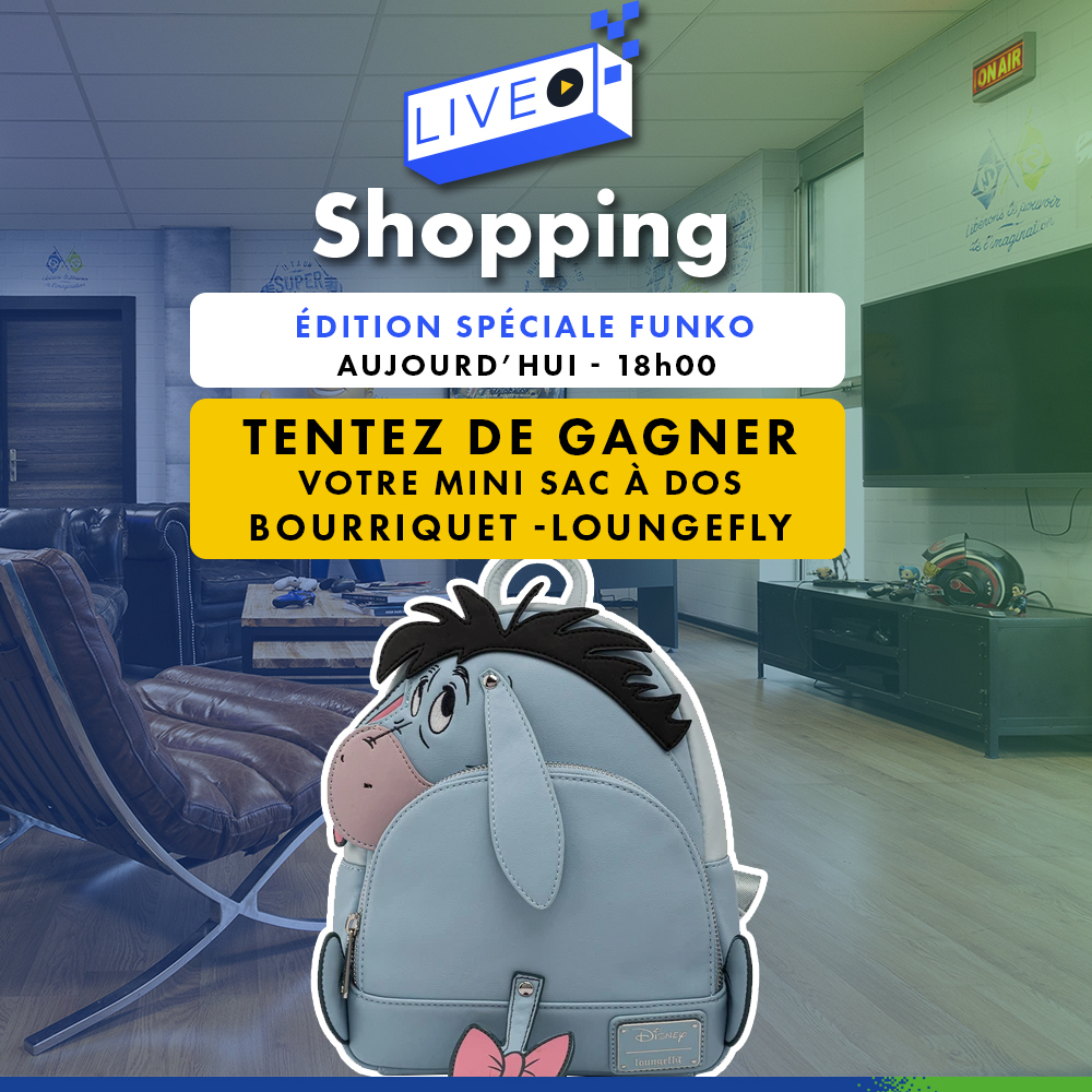 Micromania_Fr's tweet photo. 🛒 15 petites minutes à attendre avant le début de notre live-shopping #Funko &amp; Loungefly avec @alexgoude et @EmeAkemi ➡ https://t.co/37BMUV7w41 

Tentez de gagner un sac #Loungefly Bourriquet ! 

🐴 RT &amp; Follow @Micromania_Fr
🐴 Mentionnez un ami en réponse

TAS dans 1 semaine https://t.co/RXsYP95VmW