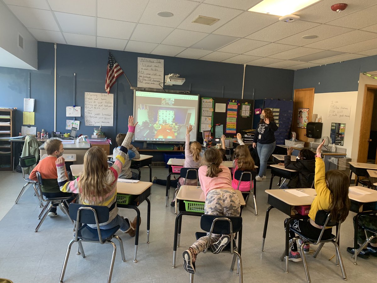 MrTDecker's tweet photo. So cool! Currently in a video call with two officers from the @SpaceForceDoD and a 2nd grade class talking about satellites and how science helps control movement. Math, science, language, and new career connections all wrapped into one! #IRCSDrocks #SpaceForce https://t.co/cbEbkGeBno