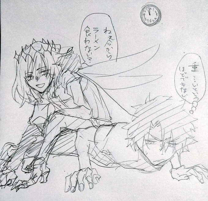 ミニオベじゃないけど筋トレお手伝い(妨害)は描いてた 