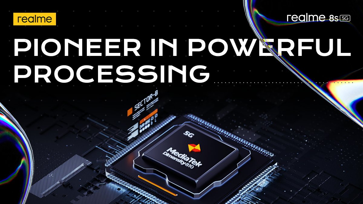 realmeIndia's tweet photo. Packed with the World’s First Dimensity 810 5G Processor, the #realme8s 5G is #InfinitelyPowerful and the ultimate answer to your Smartphone needs!
Buy now: https://t.co/YLGfhIRNkO https://t.co/HfLb8ByXhX