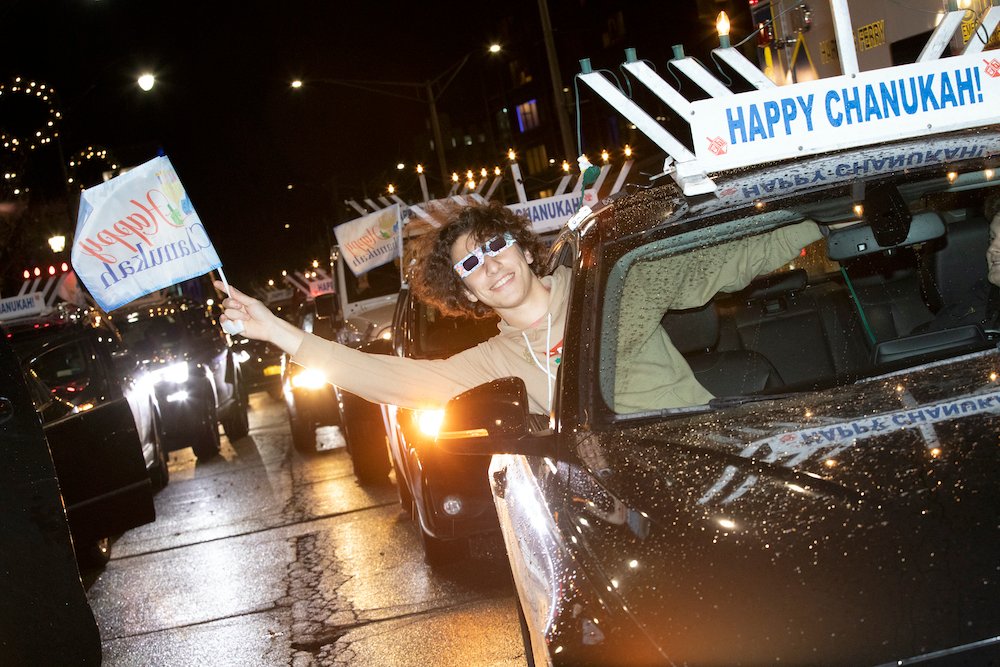 binghamtonu's tweet photo. The Rohr Chabad Center for Jewish Student Life at Binghamton University celebrated Hanukkah last night with a “Car Menorah Parade" throughout the area. https://t.co/0vt4qoSsEr