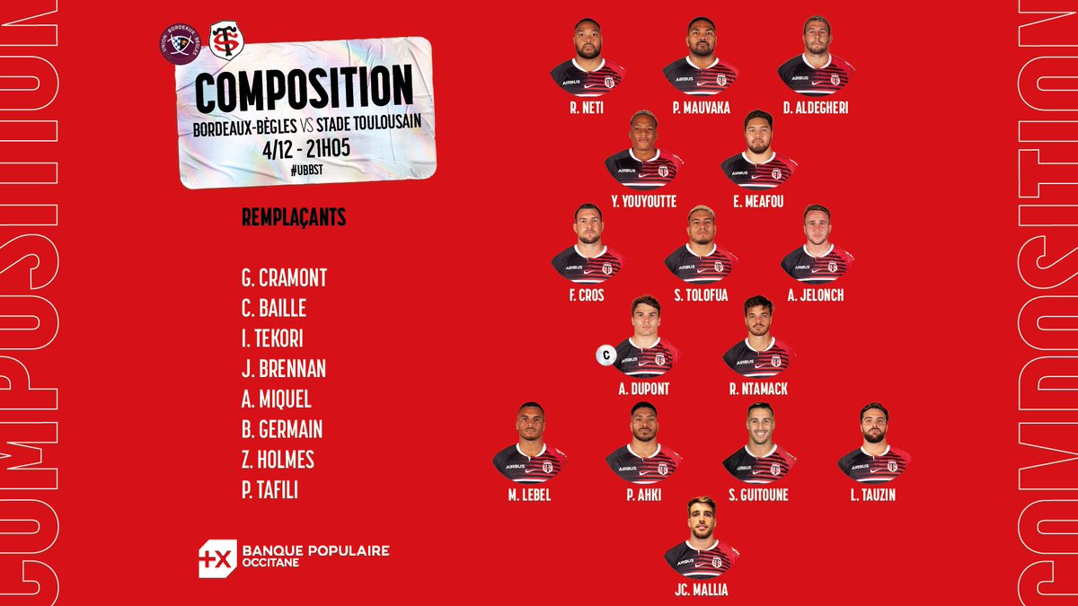 StadeToulousain's tweet photo. ⚡ 𝒩𝑜𝓈 𝒮𝓉𝒶𝒹𝒾𝓈𝓉��𝓈 𝓅𝑜𝓊𝓇 𝓁𝑒 𝒸𝒽𝑜𝒸 #UBBST ⚡

🗣️ Allez 𝐓𝐎𝐔𝐋𝐎𝐔𝐒𝐄 ⤵️ https://t.co/gKTBYDB0Fl