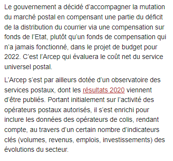 Arcep's tweet photo. 📬Accompagner la mutation du marché postal:
Monique Liebert-Champagne signe l'édito dans #LePost sur le rôle de l'@Arcep en tant que régulateur du service universel postal &amp; la publication de l'observatoire postal en octobre 2021 désormais enrichi de données des acteurs du colis https://t.co/015AOZPRu9