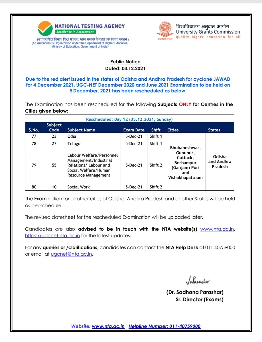 NTA_Exams's tweet photo. Postponement of UGC NET exam in some cities https://t.co/F7emOGocmQ