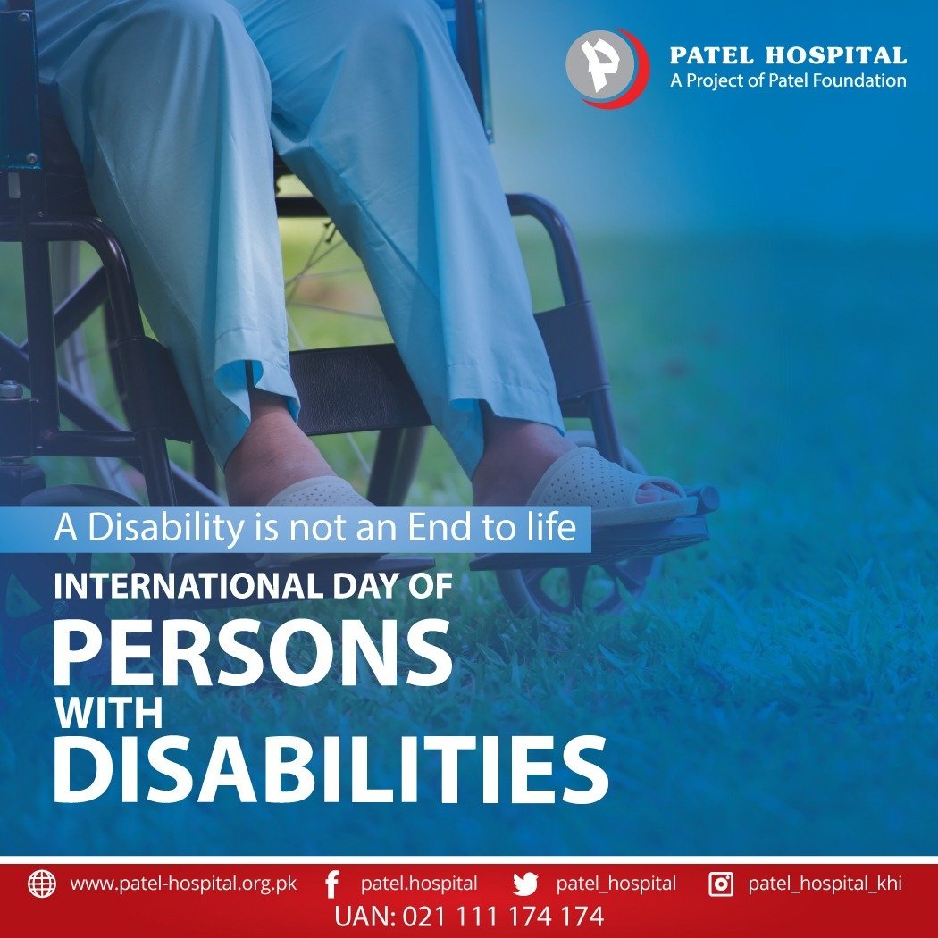 Let’s aim for Leadership and Participation of persons with disabilities toward an inclusive, accessible and sustainable post-COVID 19 world.

International day of persons with Disabilities.

#PatelHospital #InternationalDayofPersonswithDisabilities2021