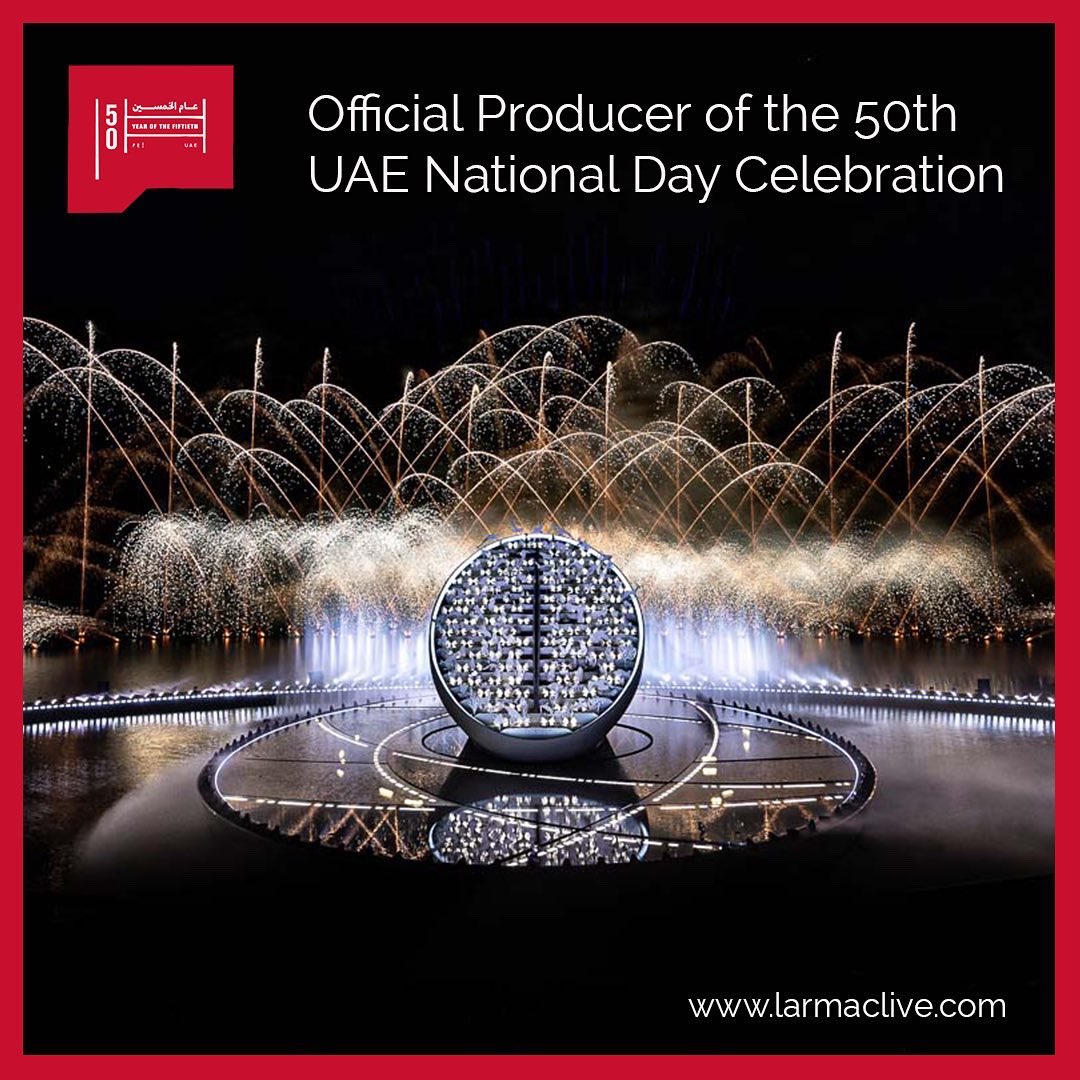 LarMacLIVE's tweet image. LarMac PROJECTS is honoured to present the Official UAE 50th National Day Celebration, the vision of Artistic Director and Designer, Es Devlin. 

#UAE50 

Photos: Nicolas Chavance