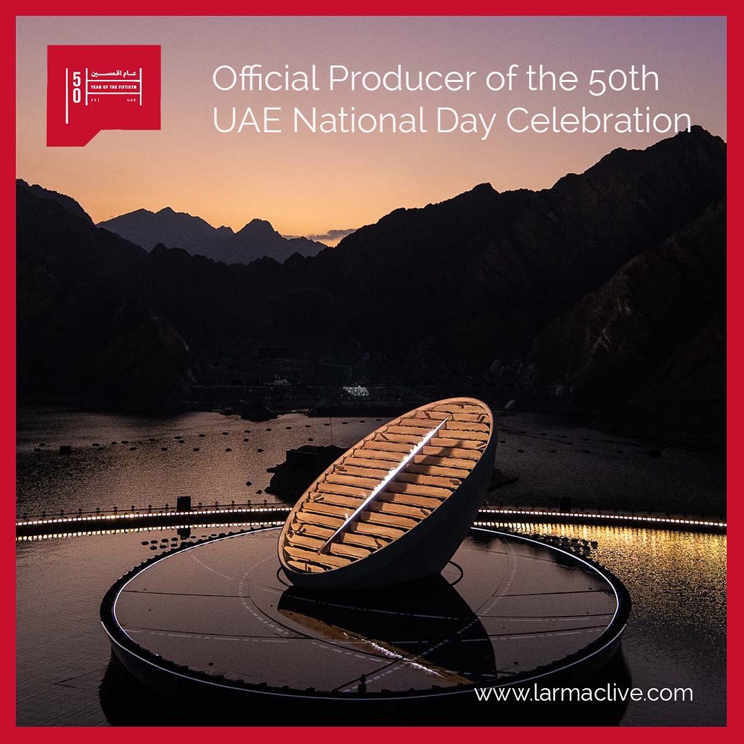 LarMacLIVE's tweet image. LarMac PROJECTS is honoured to present the Official UAE 50th National Day Celebration, the vision of Artistic Director and Designer, Es Devlin. 

#UAE50 

Photos: Nicolas Chavance