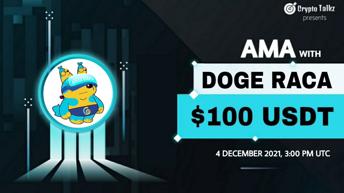 CryptoTalkzInfo's tweet photo. Crypto Talkz will host AMA with Doge Raca on 4 December 2021 at 3:00 PM UTC

💰Rewards Pool : $100 USDT

🏠Venue : https://t.co/lzUOspydA2

Rules:
1⃣ Follow @CryptoTalkzInfo &amp; @dogeraca
2⃣ Like &amp; Retweet
3⃣ Comment Questions &amp; Tag 3 Friends (max 3 questions) https://t.co/67xcF5C7Hp