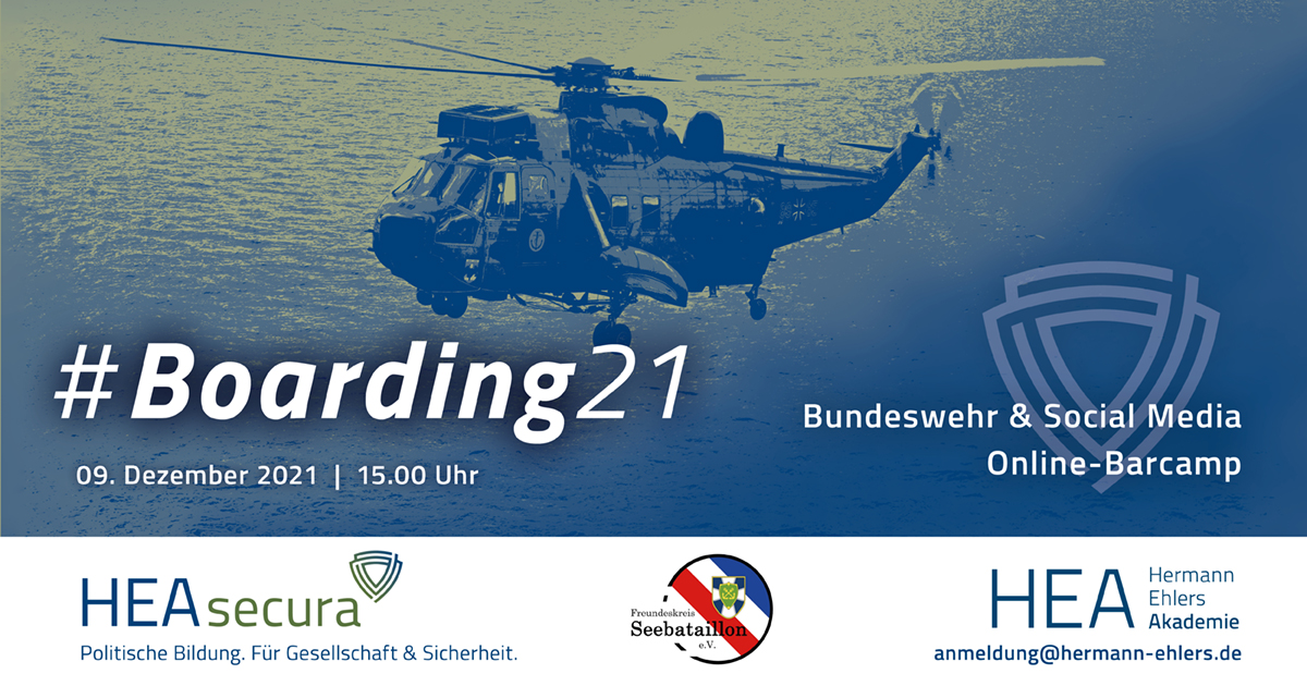 hermannehlers_'s tweet image. Unser Barcamp #Boarding geht in die dritte Runde: #boarding21 
Gemeinsam mit @seebataillon &amp;amp; @bendlerblogger freuen wir uns auf eine umfangreiche Diskussion rund um #Bundeswehr, #Führung und #SocialMedia - und natürlich auf eure Themen!
Zur Anmeldung 👉 tinyurl.com/2p8jzbbf