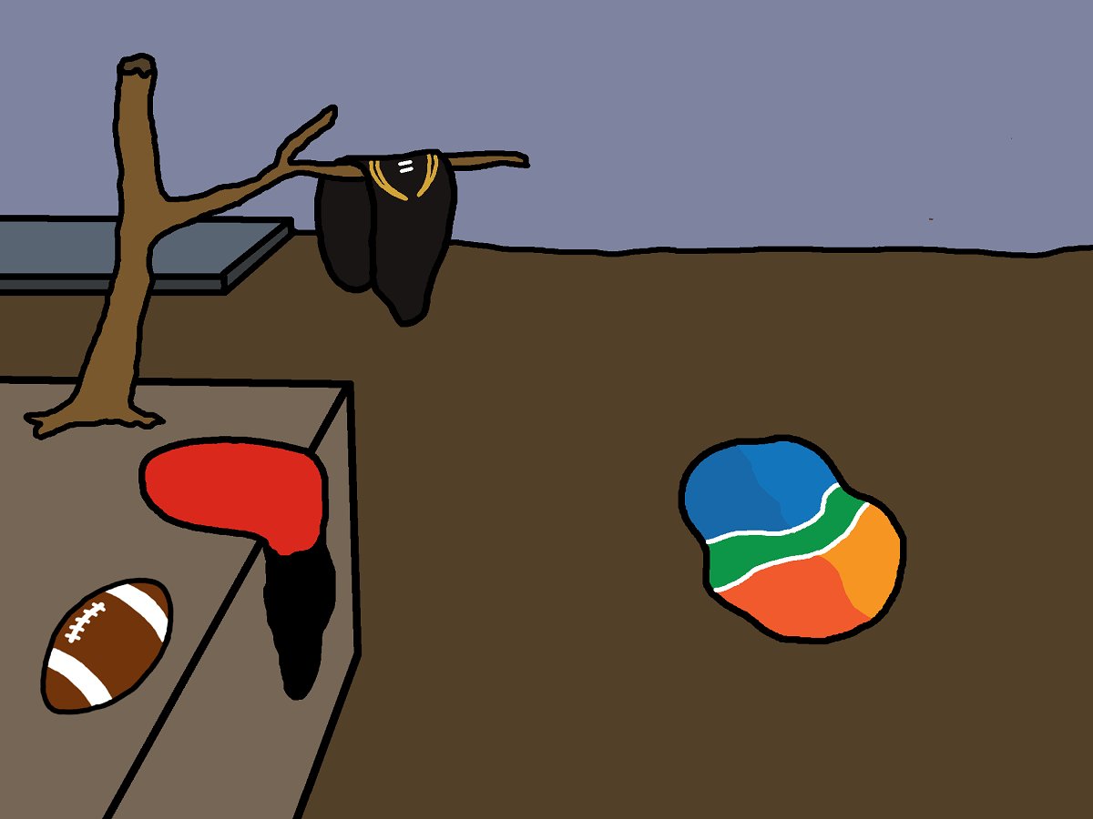 See "The Late Nighters" from 2019, based on Edward Hopper's "Nighthawks", and 2020's "The Persistence of CFBBall", based on Salvador Dali's "The Persistence of Memory".