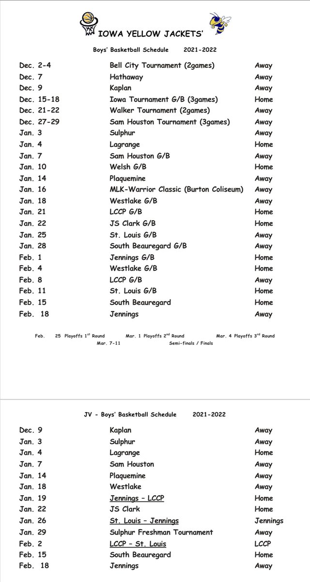 Iowa High School Yellow Jackets Basketball tweet media