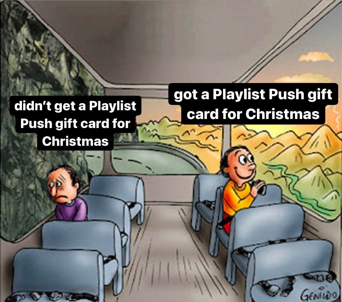 We just launched Playlist Push Gift Cards! Head over to app.playlistpush.com/giftcard and give the gift of music promotion 🎄🎄🎄