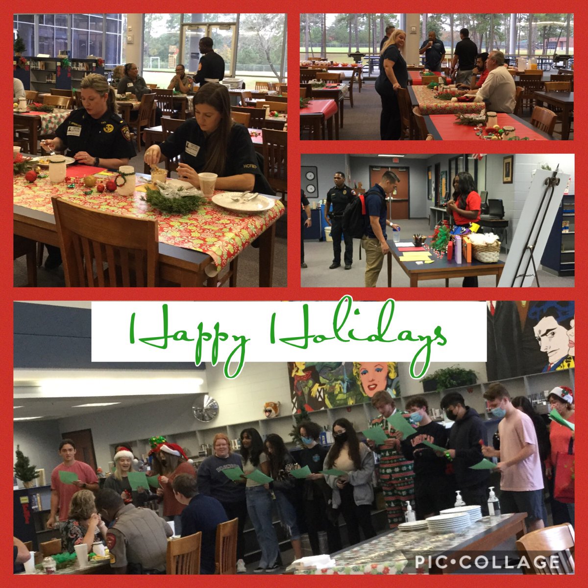 KCHSLibrary's tweet photo. Special thanks to the Klein Collins business partners who joined us for breakfast this morning.  A special shout out to @LaurieMarek and English IV for the serenade 🎶 @KCHSLibrary  @KleinCollins @KCCTE1  
@KCHS_Counselors https://t.co/b0Dxibpr3q