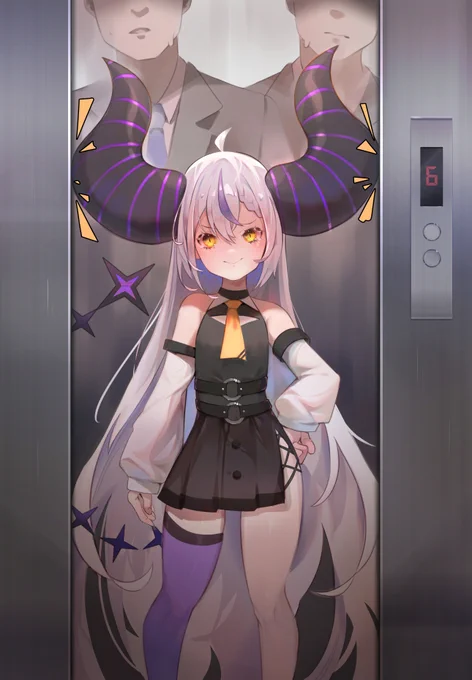 Laplus vs elevator

#holoX
#laplus_great 
#Laplus_Artdesu
#Yes_My_Dark 