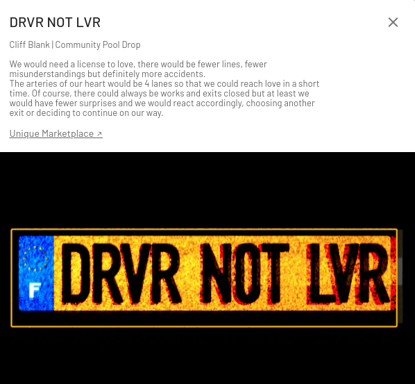 nftsnafu's tweet photo. DRV NOT LVR
There are still 4/15 editions available of the new #nft minted by @cliffblank on https://t.co/zrVecO0bH2
Do you like it?
#nftcollectors #NFTCommunity #xdaichain https://t.co/20ftwxg4xS